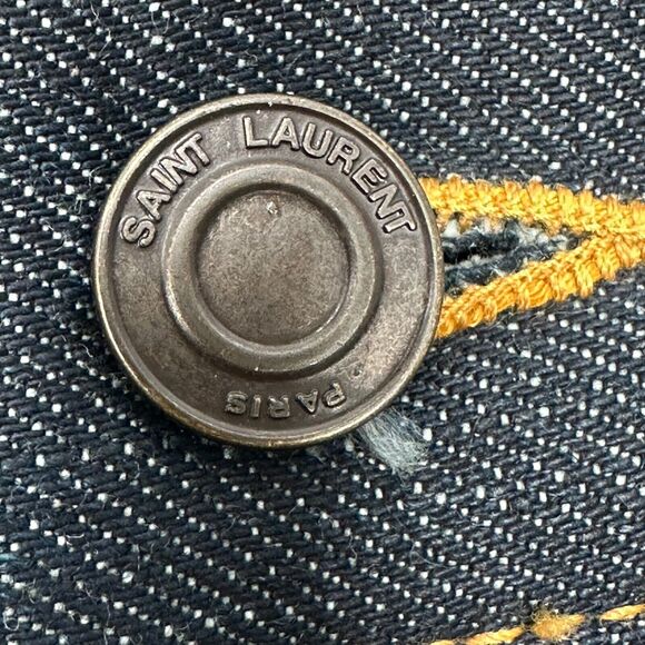 Yves Saint Laurent Paris Jeans D03 M/ST-LW Mens 36 YSL Dark Blue Denim Japan New - Picture 5 of 16